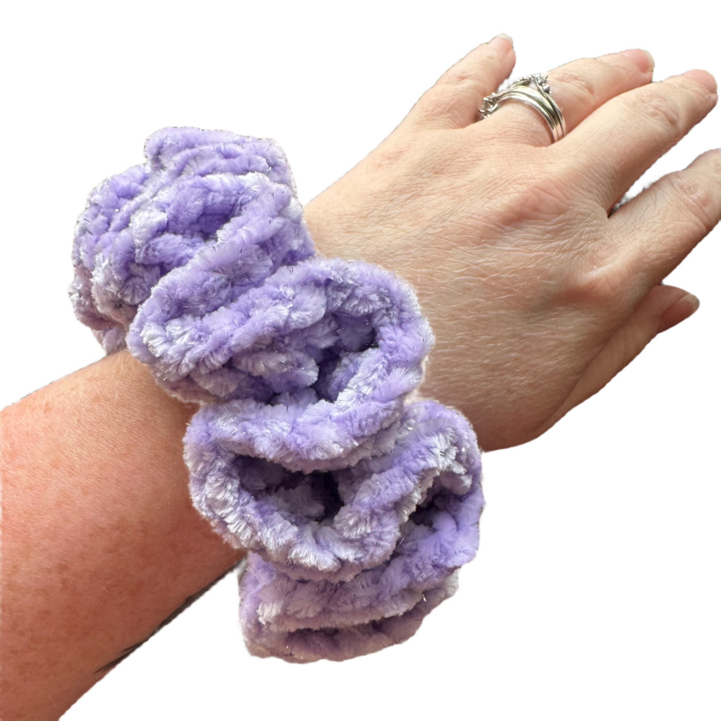 Sparkly Pastel Lilac Velvet Scrunchie